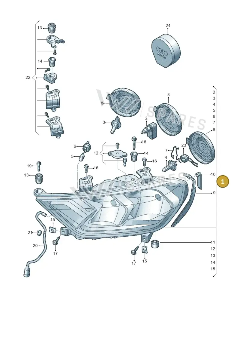 82A941004 — Audi A1 Sportback (2018-2025) diagram 592941000, position 1