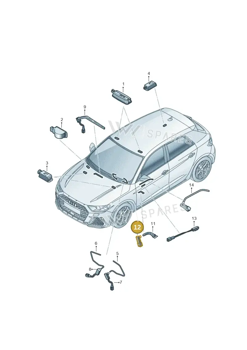 82A947356E — Audi A1 Sportback (2018-2025) diagram 592947100, position 12