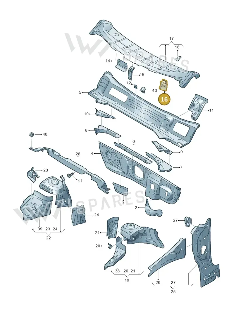 82B805889 — Audi A1 Sportback (2018-2025) diagram 592805500, position 16