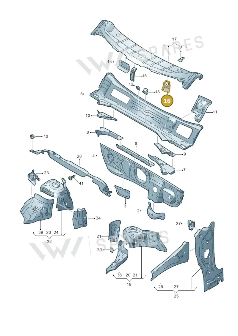 82C805889 — Audi A1 Sportback (2018-2025) diagram 592805500, position 16