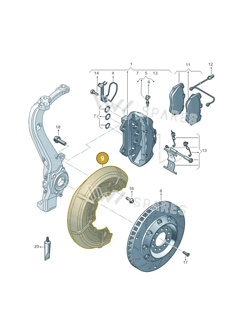83A615312 — Audi RS Q3 Sportback (2019-2024) diagram 667615550, position 9