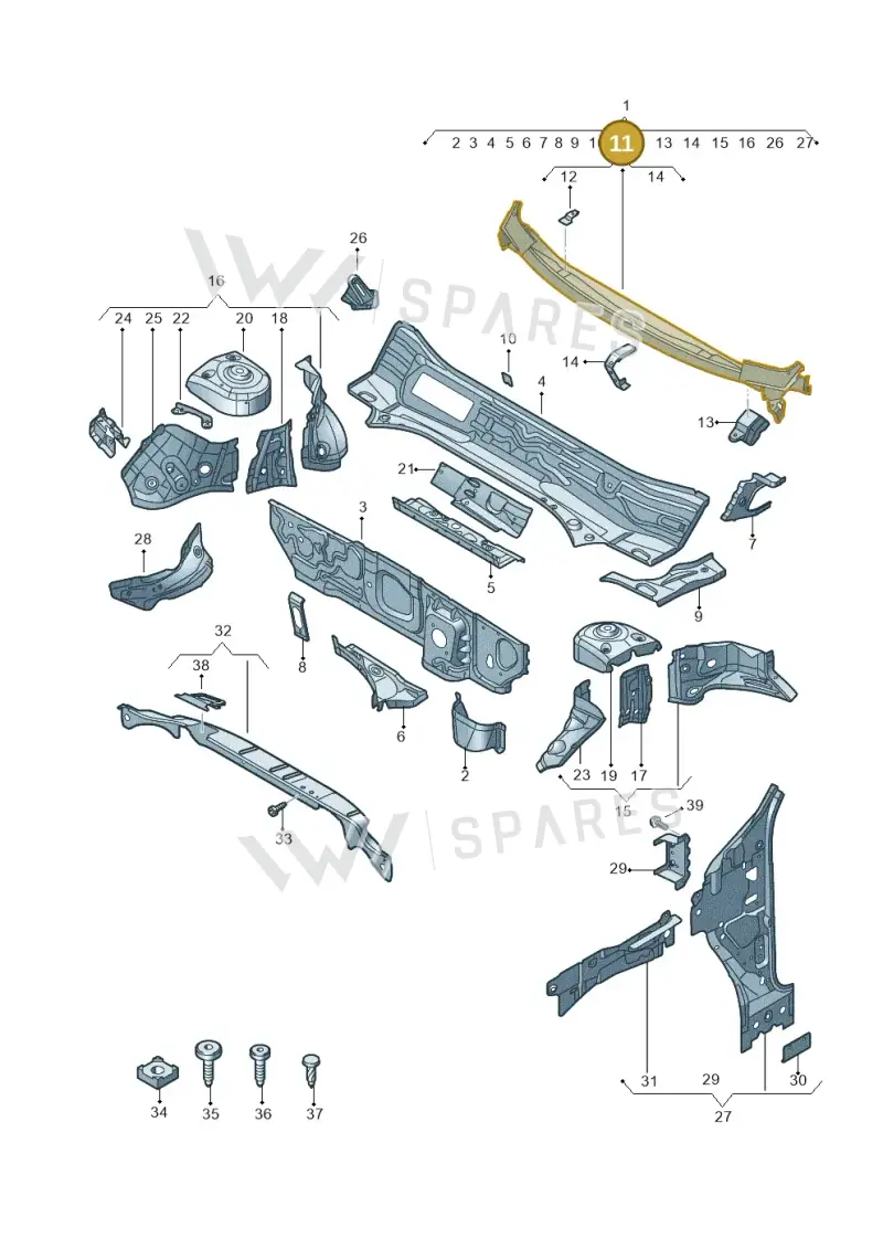83A802483A — Audi RS Q3 Sportback (2019-2024) diagram 597805050, position 11