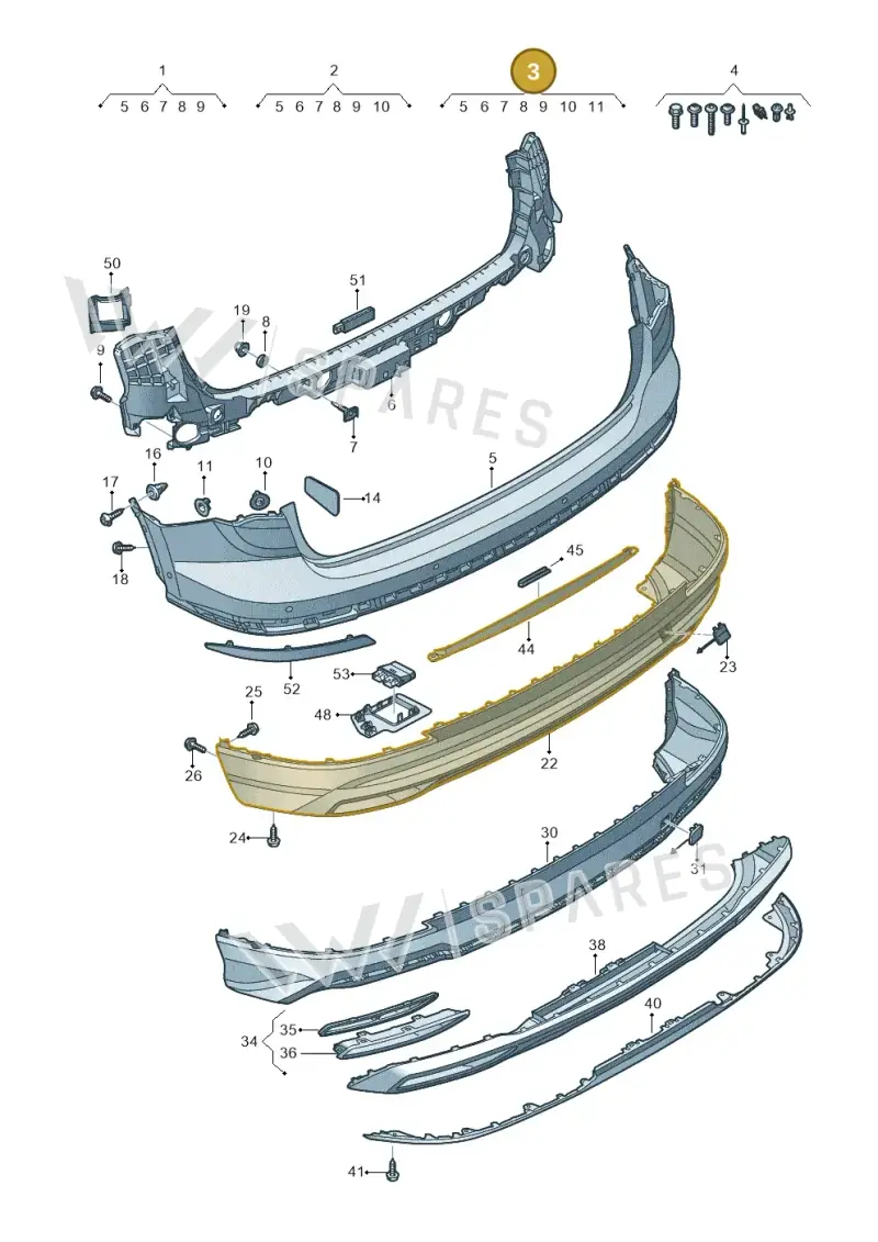 83A807067BGRU — Audi Q3 (2018-2025) diagram 597807600, position 3