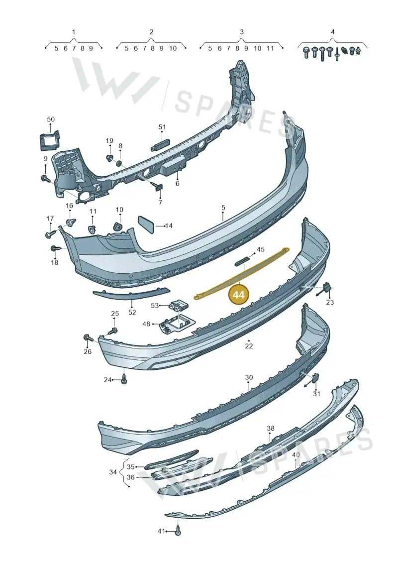 83A807462C — Audi Q3 quattro (2018-2019) diagram 597807600, position 44