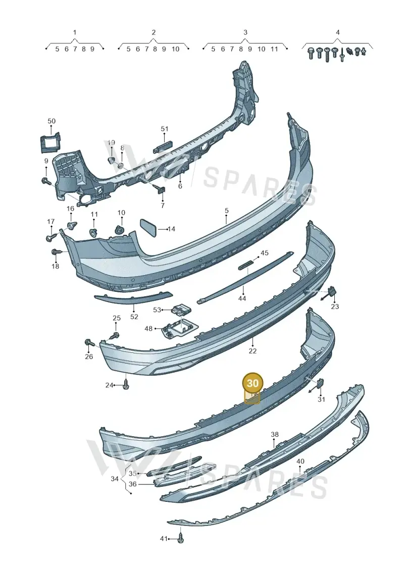 83A807521AGRU — Audi Q3 (2018-2025) diagram 597807600, position 30