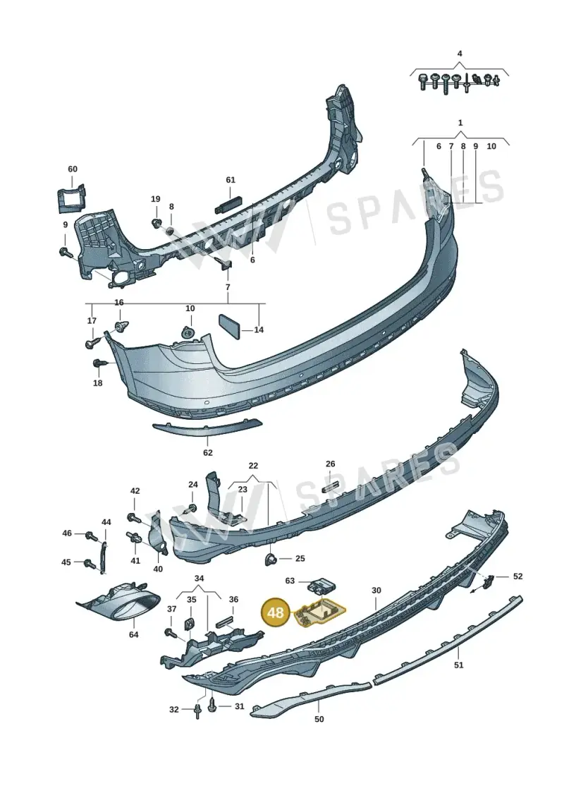 83A807652B — Audi RSQ3 Sportback (2019-2024) diagram f3z807600, position 48