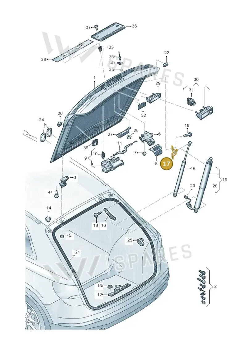 83A827605 — Audi RSQ3 Sportback (2019-2024) diagram 597827000, position 17