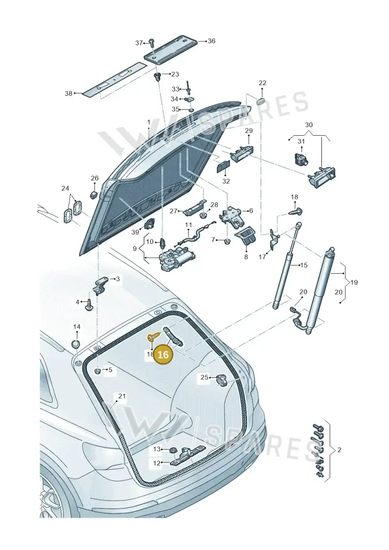 83A827607 — Audi RSQ3 Sportback (2019-2024) diagram 597827000, position 16