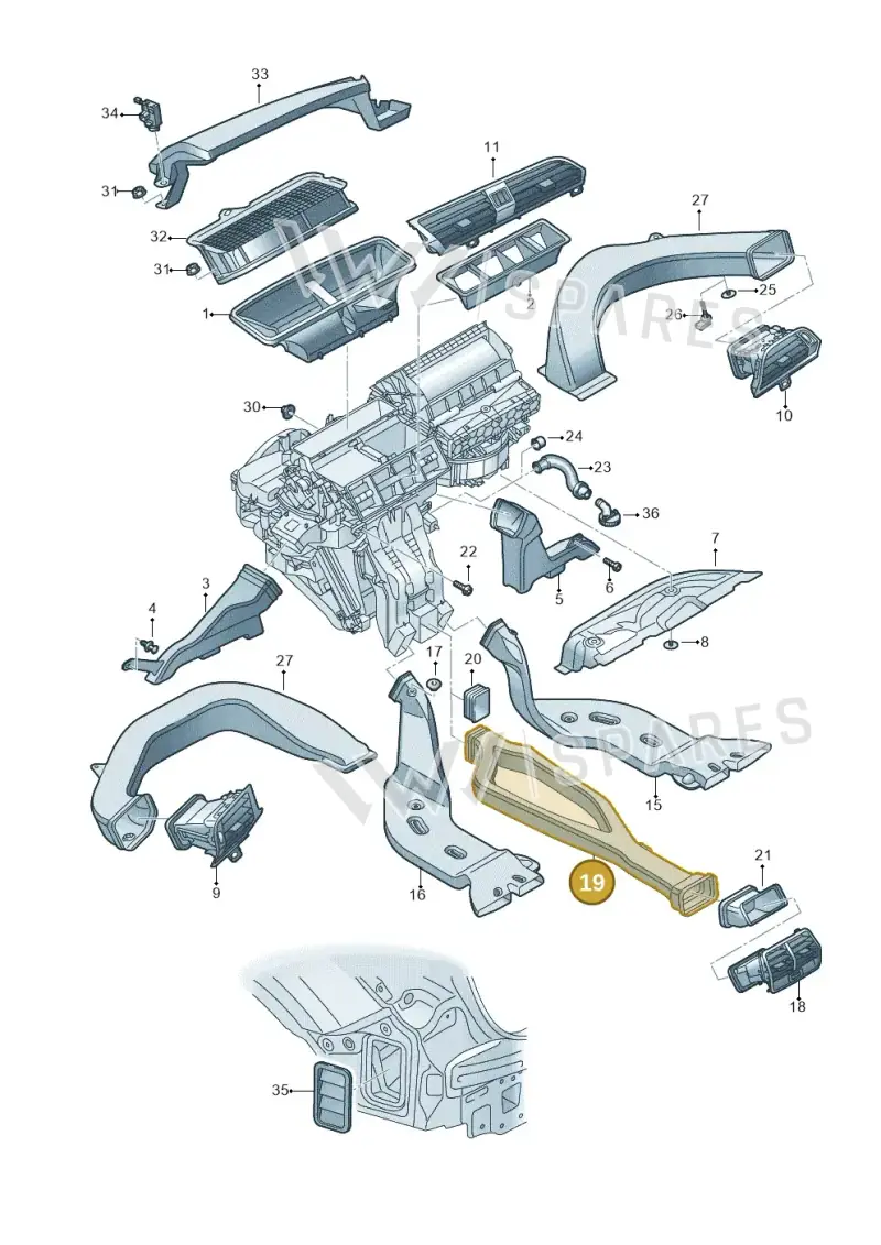 83A857039 — Audi RS Q3 Sportback (2019-2024) diagram 597819010, position 19