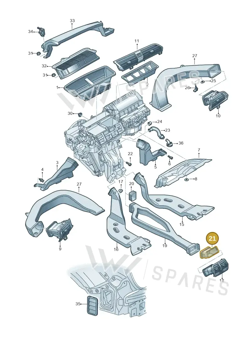 83A857042 — Audi RS Q3 Sportback (2019-2024) diagram 597819010, position 21