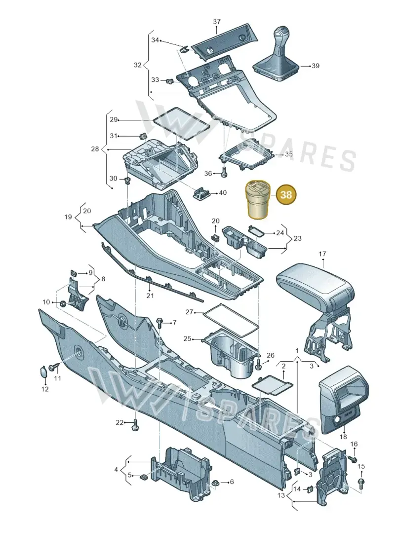 83A857951V58 — Audi RSQ3 Sportback (2019-2024) diagram 597863500, position 38