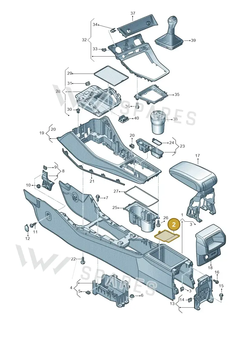 83A863416 — Audi RSQ3 Sportback (2019-2024) diagram 597863500, position 2
