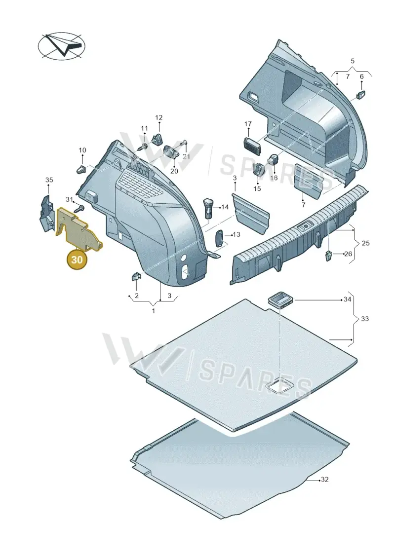 83A863424 — Audi RSQ3 Sportback (2019-2024) diagram 597863800, position 30