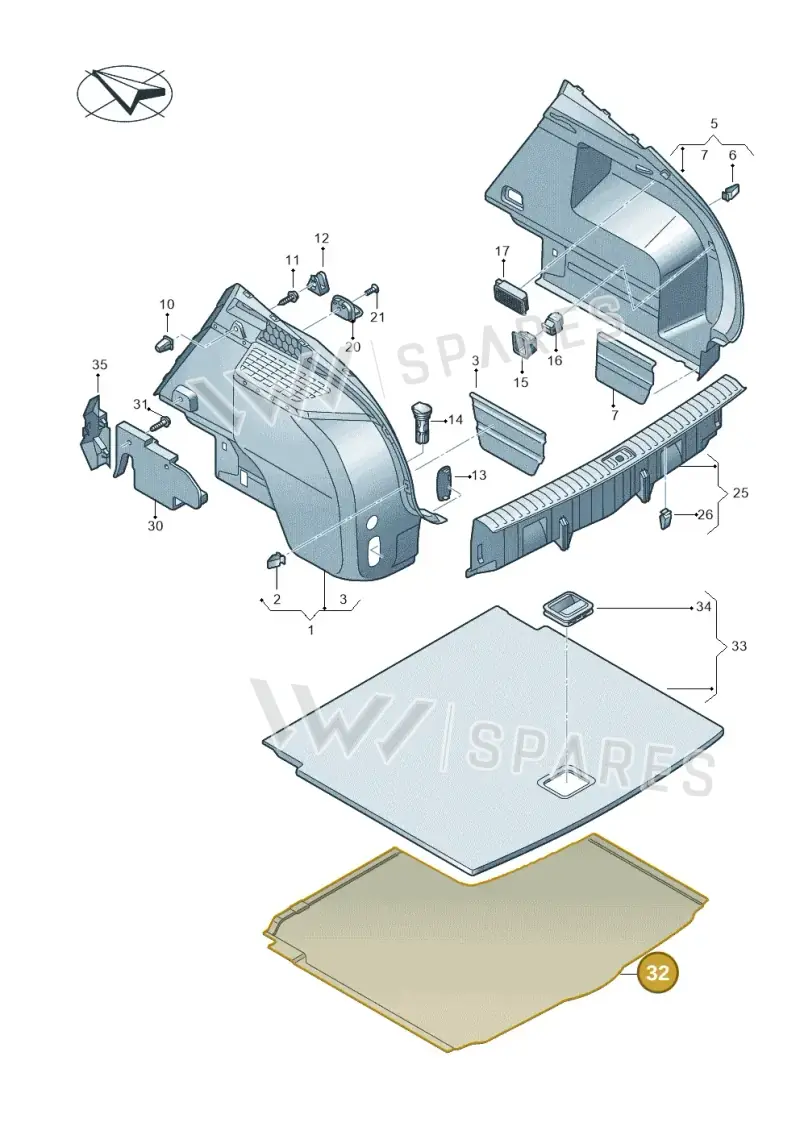 83A863697 — Audi RS Q3 Sportback (2019-2024) diagram 597863800, position 32