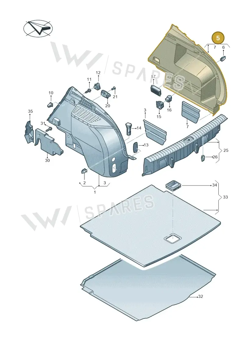 83A863880DFIK — Audi RS Q3 Sportback (2019-2024) diagram 597863800, position 5