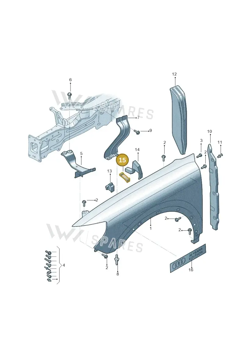 83A864238A — Audi Q3 2.0 (2019-) diagram 573821000, position 15