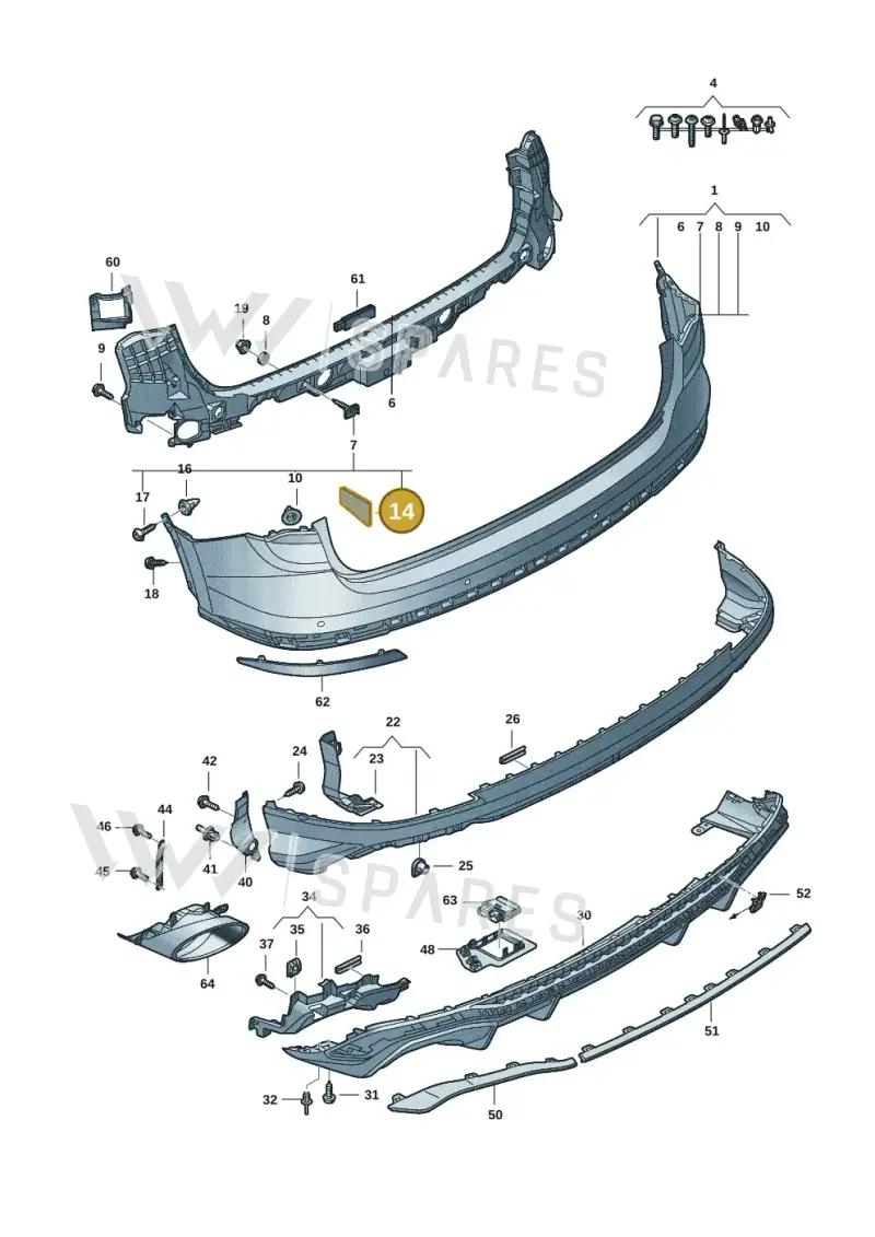 83A864734 — Audi RS Q3 Sportback (2019-2024) diagram f3z807600, position 14