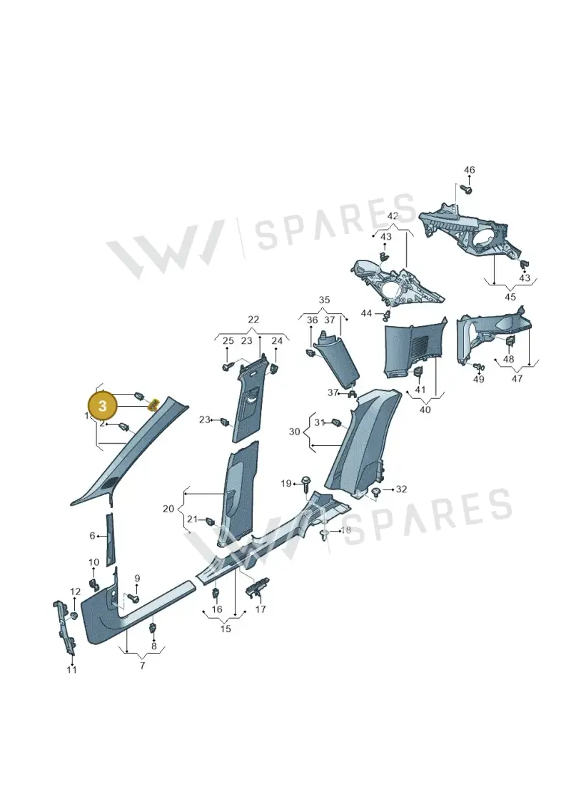 83A867276A — Audi RSQ3 Sportback (2019-2024) diagram 597867650, position 3
