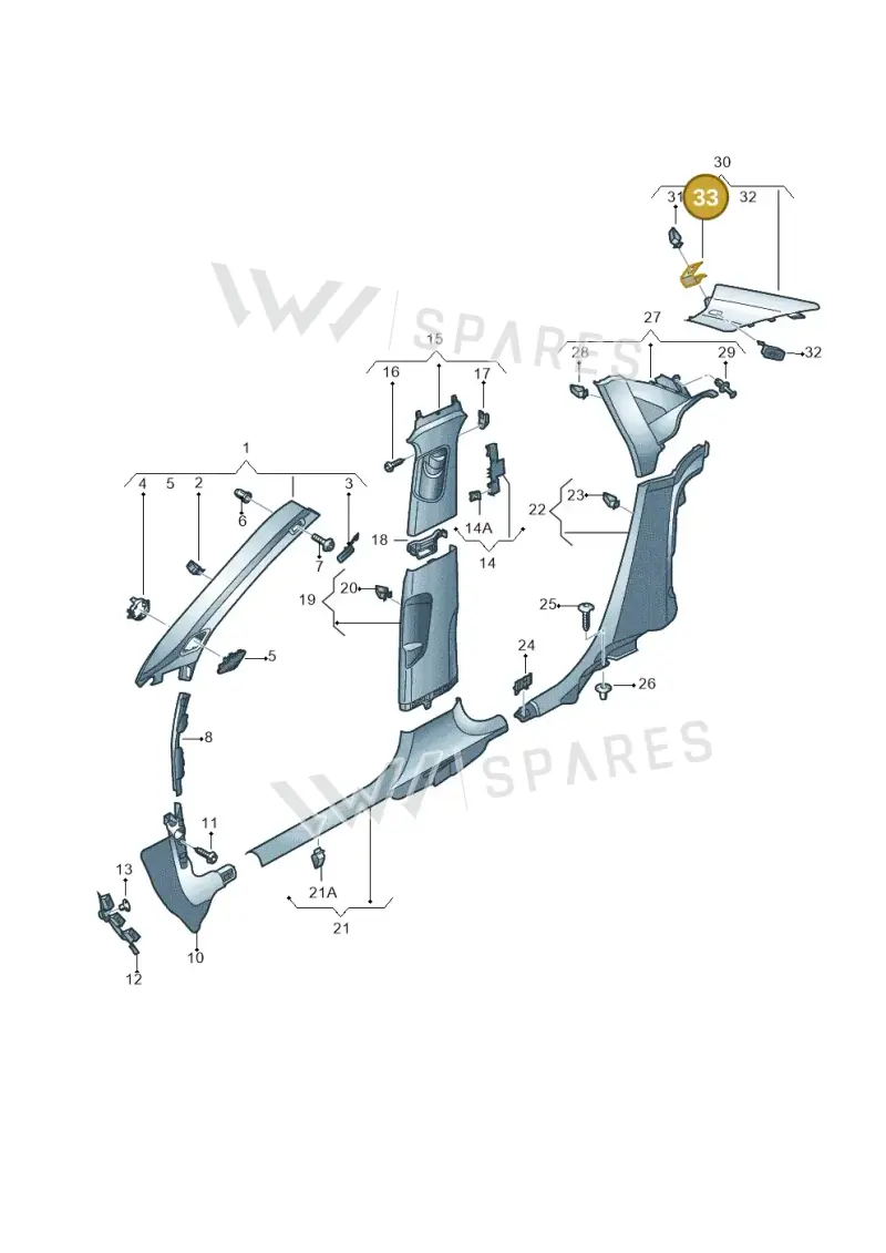 83A867276A — Audi RS3 Limousine (2017-2020) diagram 890867700, position 33