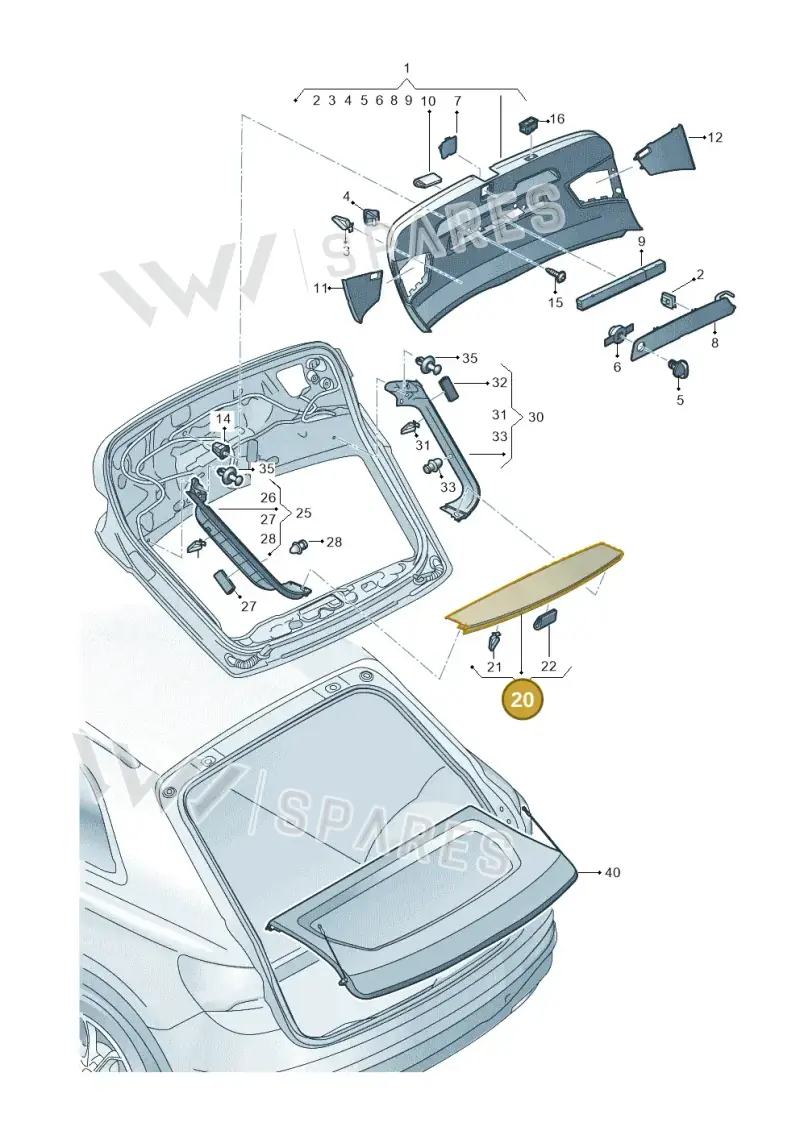 83A8676064PK — Audi RS Q3 Sportback (2019-2024) diagram 597867090, position 20