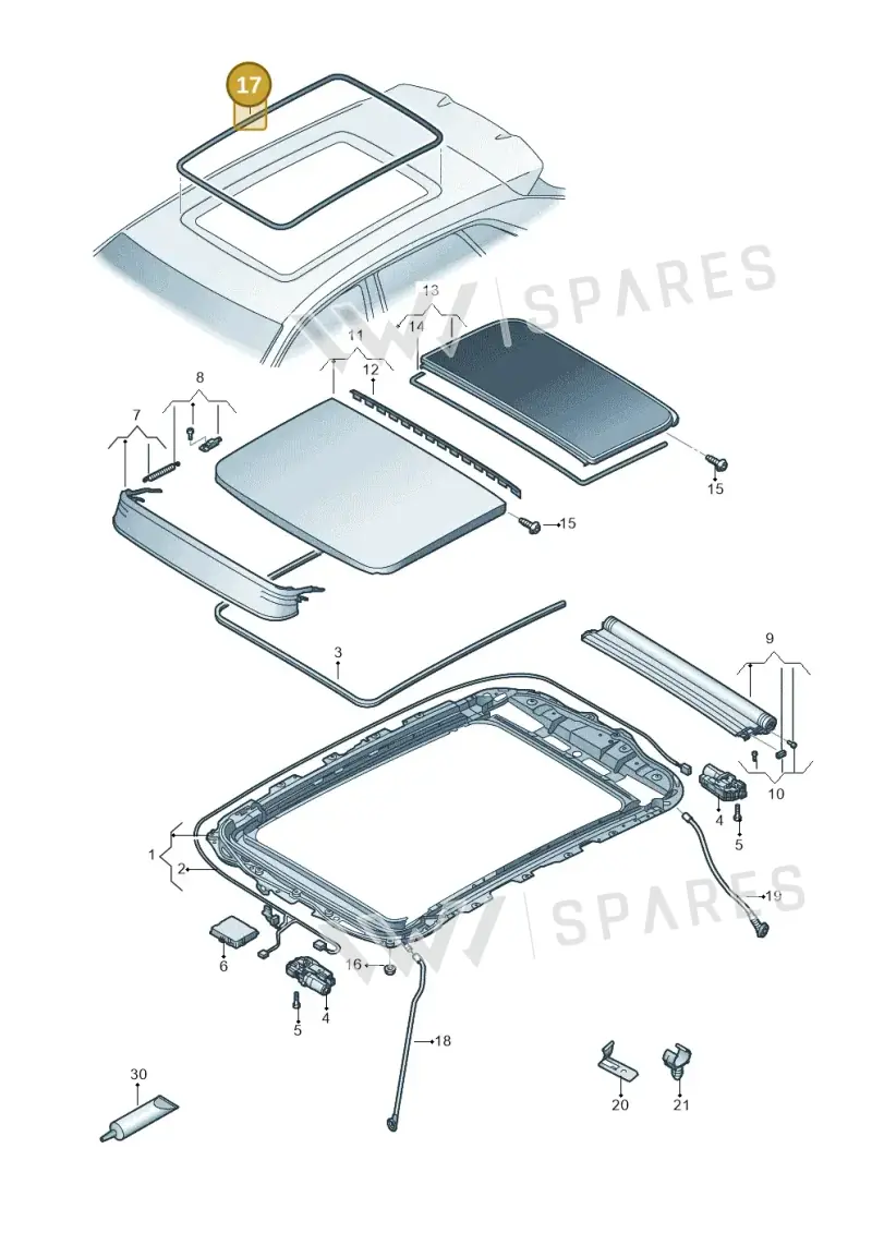 83A877459A — Audi Q4 Sportback (2021-2025) diagram 89a877000, position 17