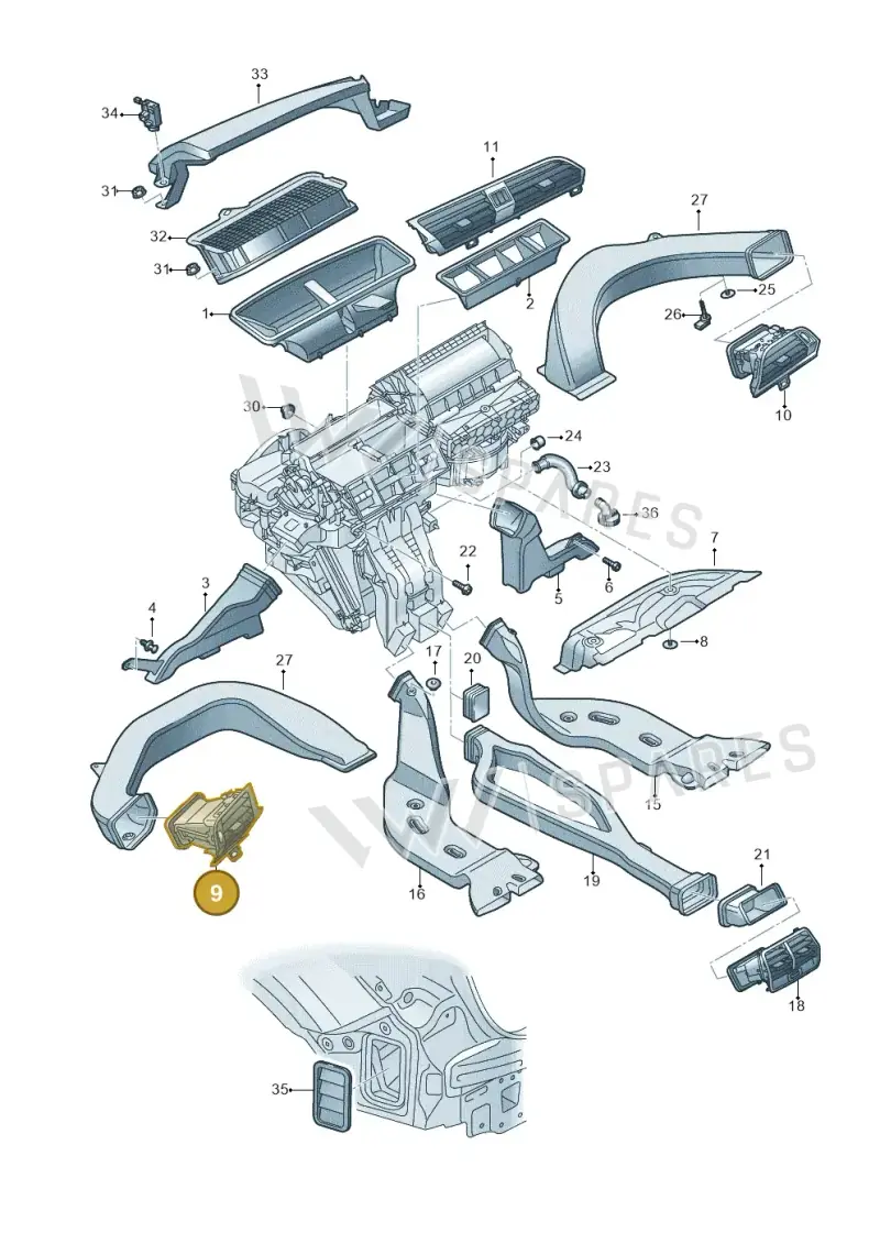 83B8209016PS — Audi RS Q3 Sportback (2019-2024) diagram 597819010, position 9