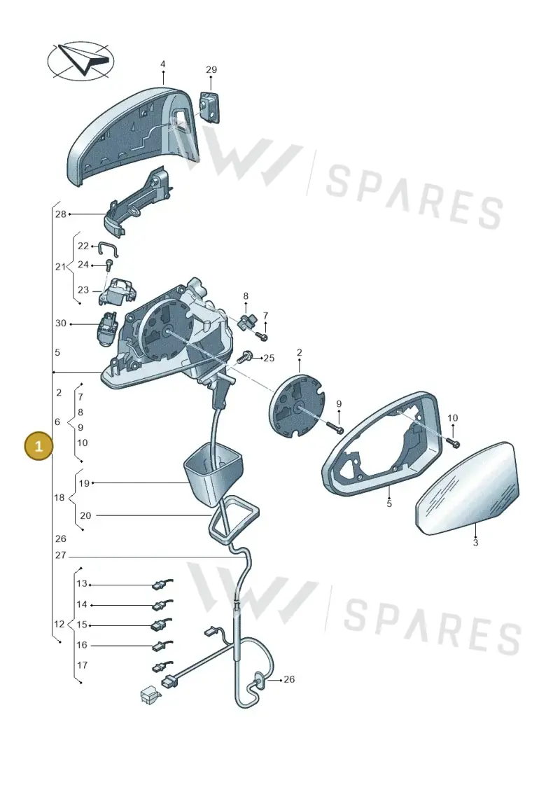 83B857409J9B9 — Audi RS Q3 Sportback (2019-2024) diagram 597857400, position 1