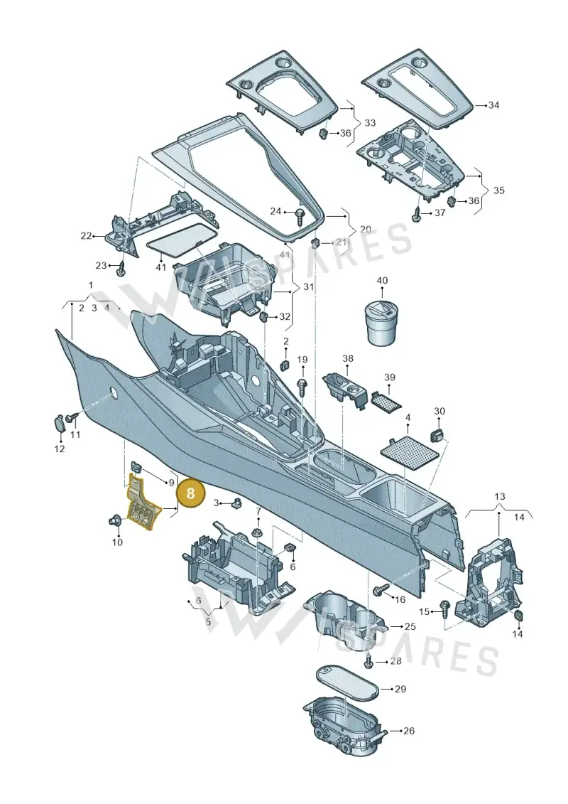 83B863615 — Audi A3 Sportback (2019-2025) diagram 596863500, position 8