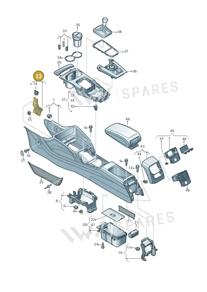 83B863616 — Audi A3 Cabriolet (2016-2020) diagram 778863500, position 13
