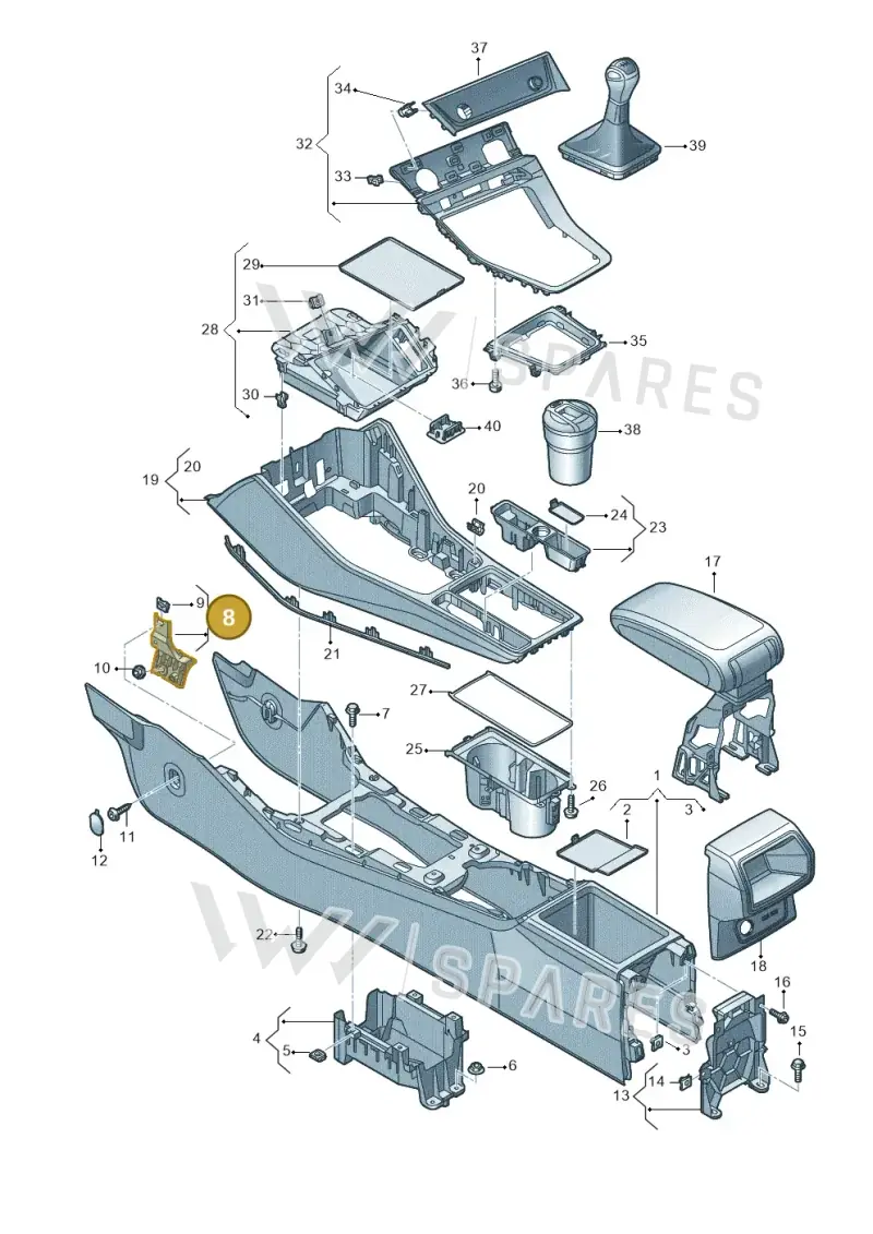 83B863616 — Audi RS Q3 Sportback (2019-2024) diagram 597863500, position 8