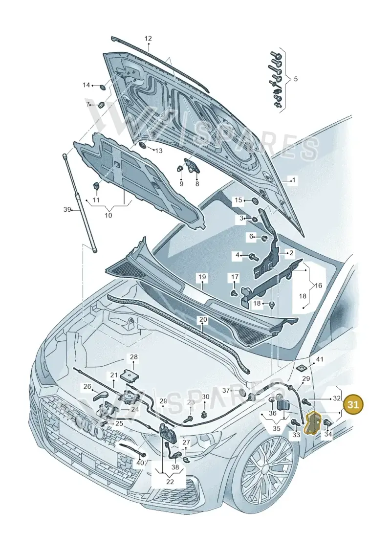 83C823633 — Audi RS Q3 Sportback (2019-2024) diagram 597823000, position 31