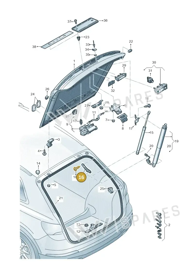 83F827607 — Audi RSQ3 Sportback (2019-2024) diagram 597827000, position 16