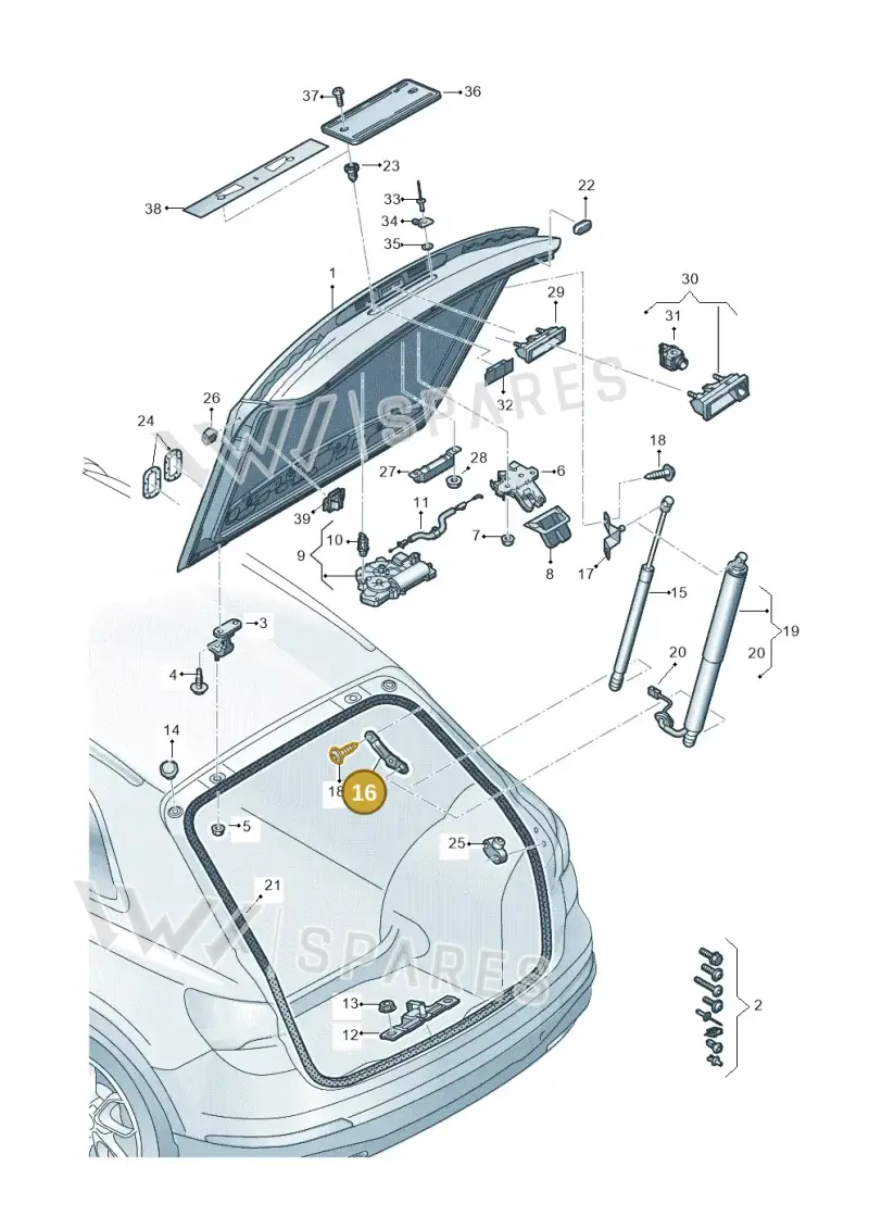 83F827608 — Audi RSQ3 Sportback (2019-2024) diagram 597827000, position 16