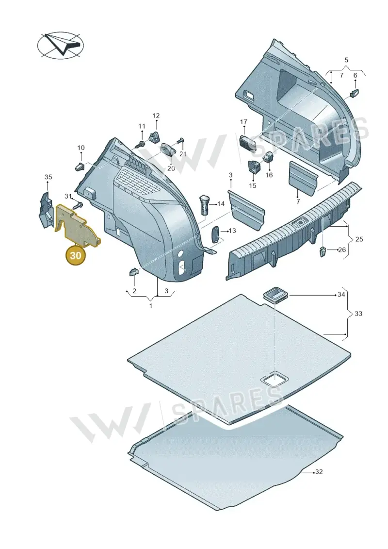 83F863423 — Audi RSQ3 Sportback (2019-2024) diagram 597863800, position 30