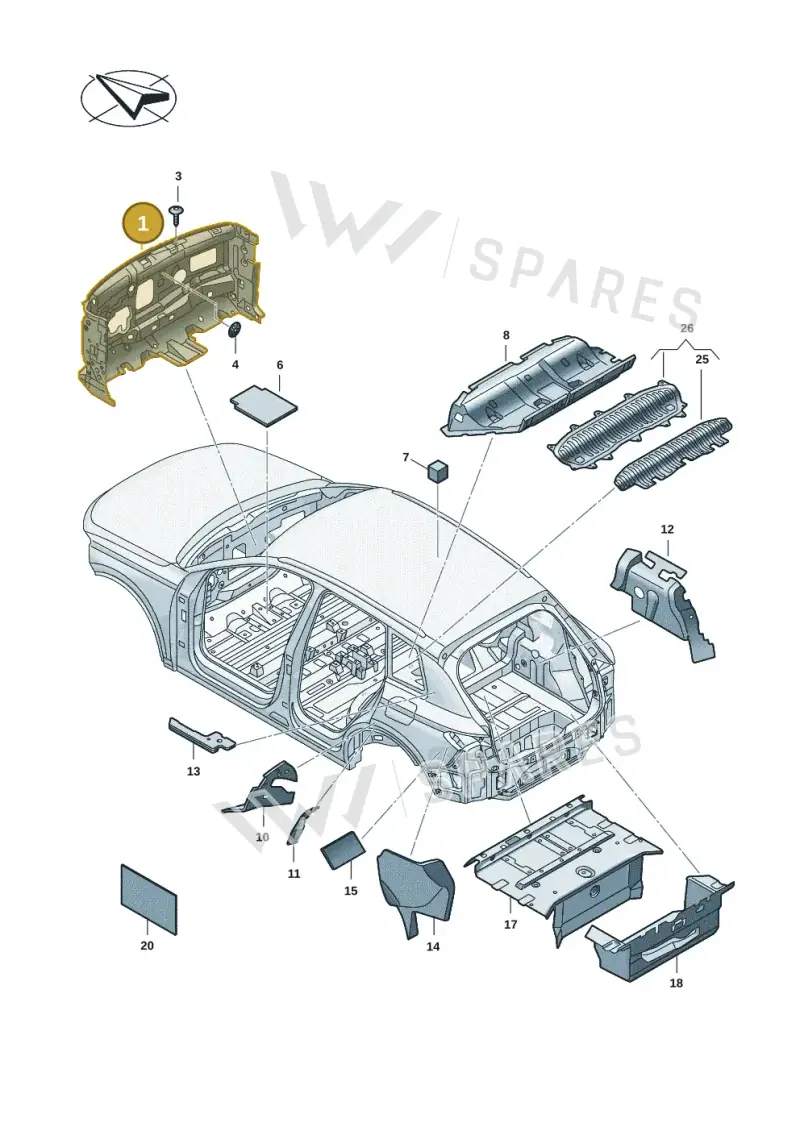 85B863947G — Audi Q6 e-tron (2023-2025) diagram f5s863200, position 1