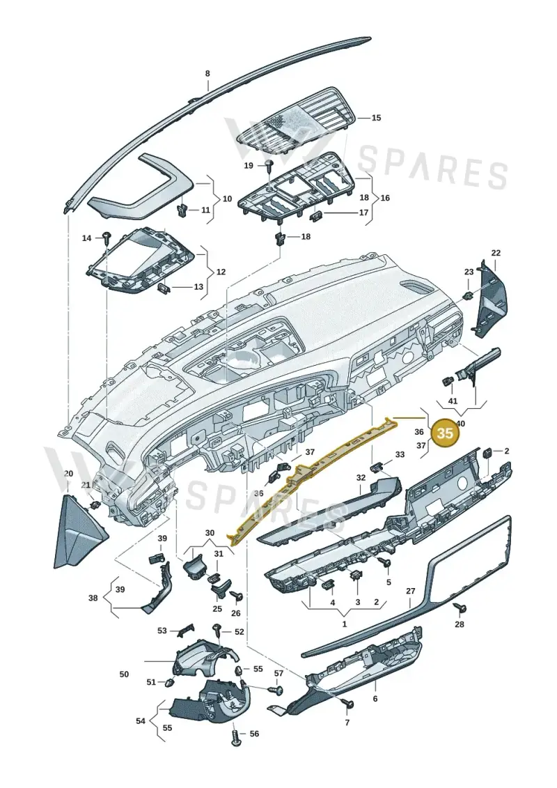 85C947200 — Audi A5 Limousine (2024-2025) diagram 8wk857150, position 35