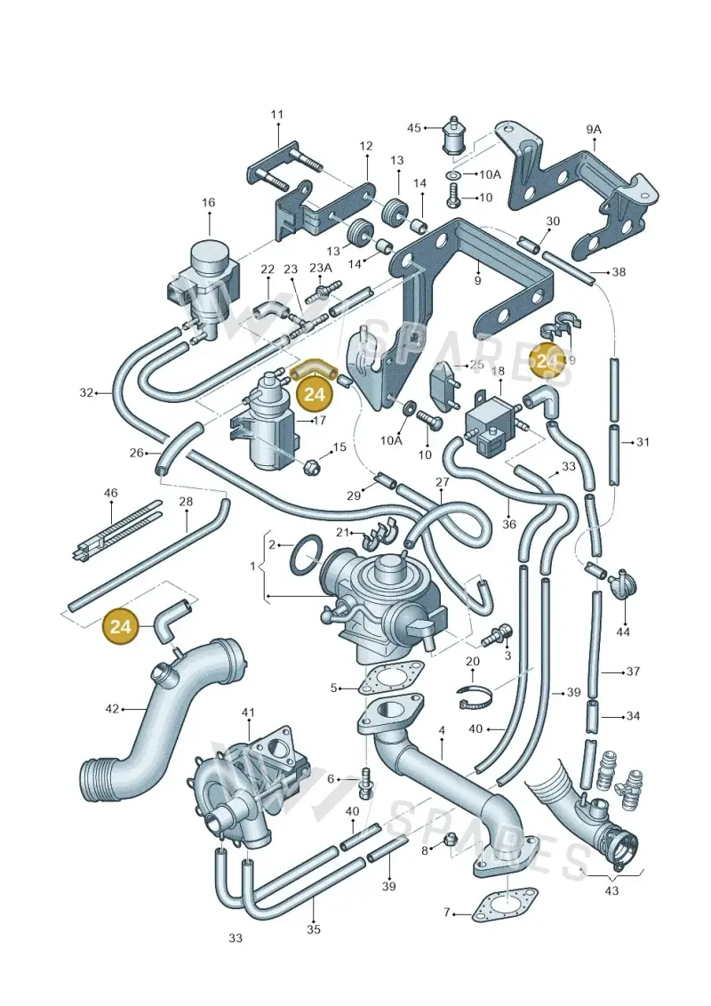 893955665 — Audi A2 (2000-2005) diagram 248131100, position 24