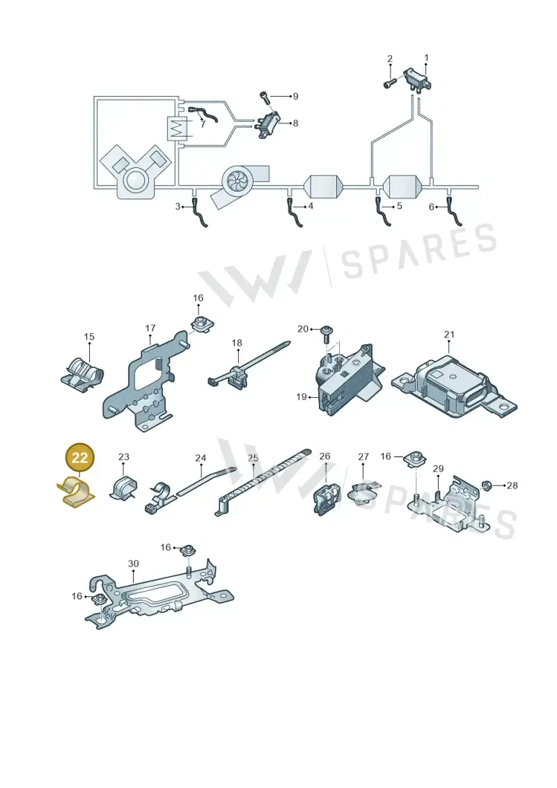 893971847F — Audi A5 Sportback (2016-2020) diagram 897906010, position 22