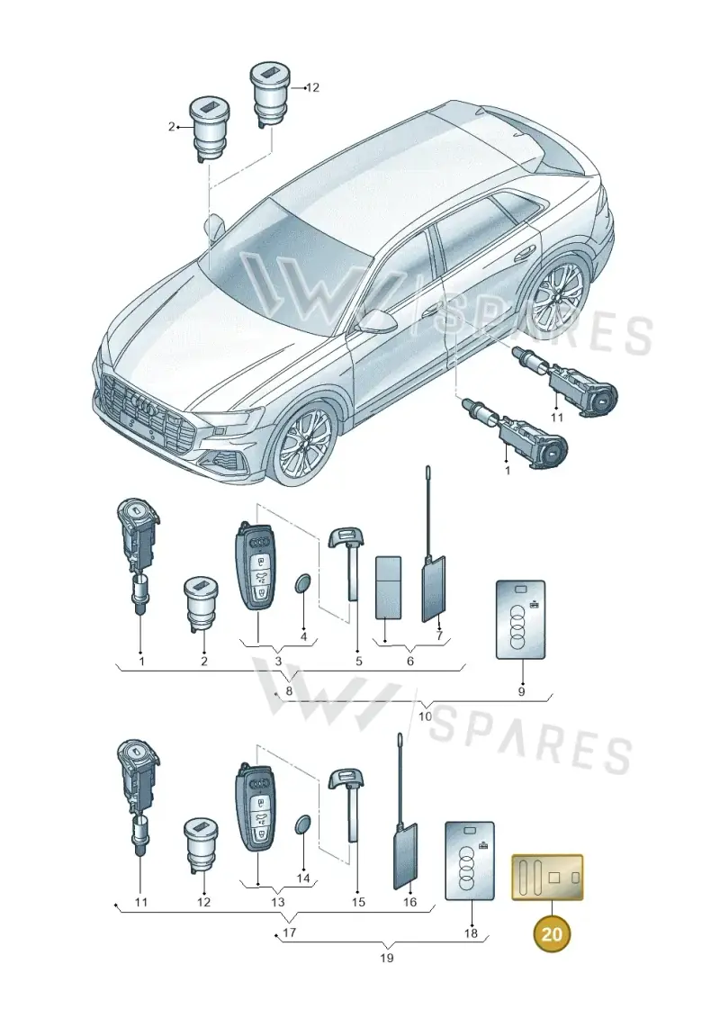 89A035791 — Audi RS Q8 (2019-2025) diagram 595837010, position 20
