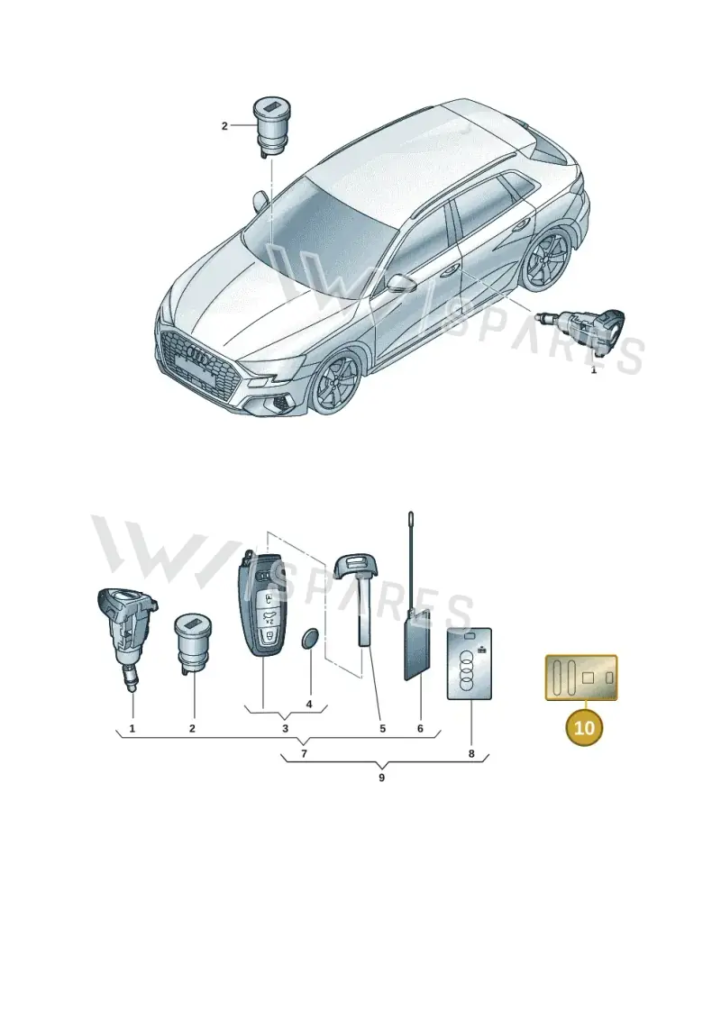 89A035791 — Audi A3 Sportback (2019-2025) diagram 596837011, position 10