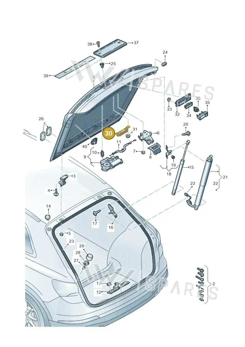 89A827242C — Audi Q4 Sportback (2021-2025) diagram 89a827000, position 30
