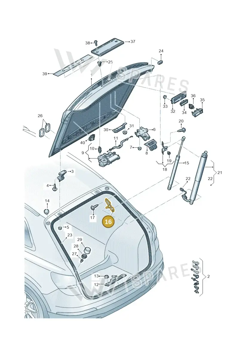 89A827603 — Audi Q4 Sportback (2021-2022) diagram 89a827000, position 16
