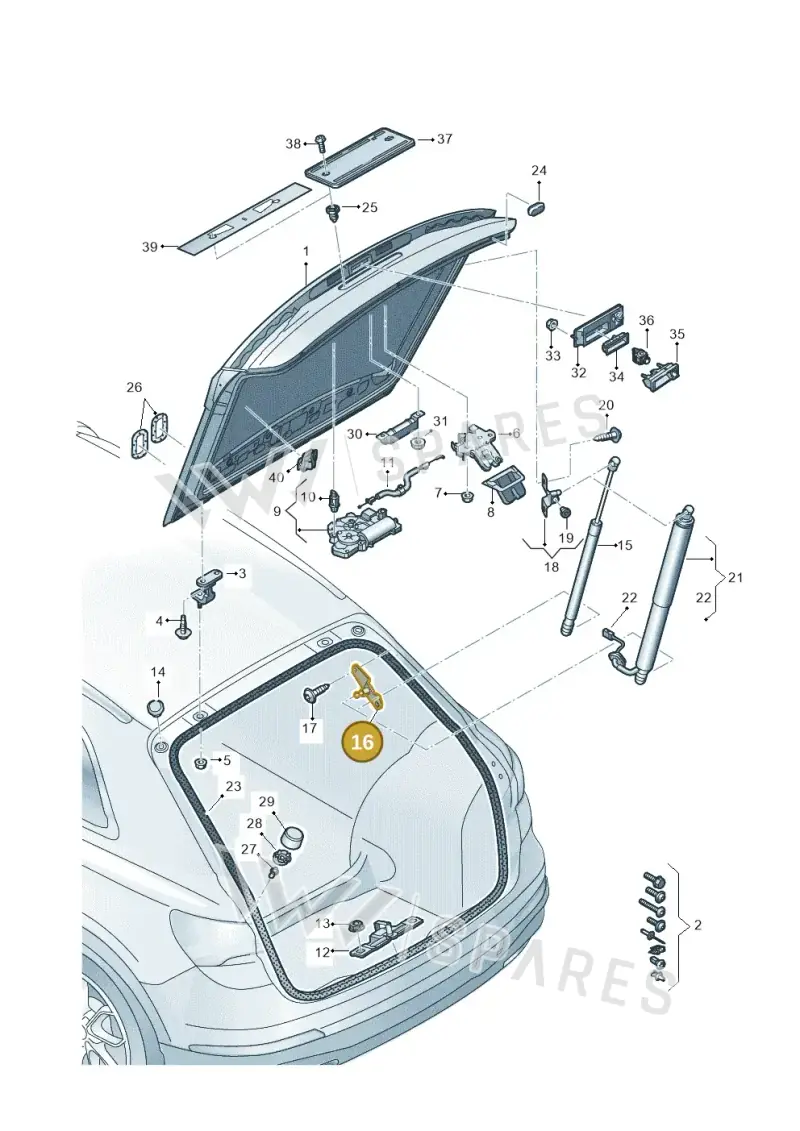 89A827604 — Audi Q4 Sportback (2021-2022) diagram 89a827000, position 16