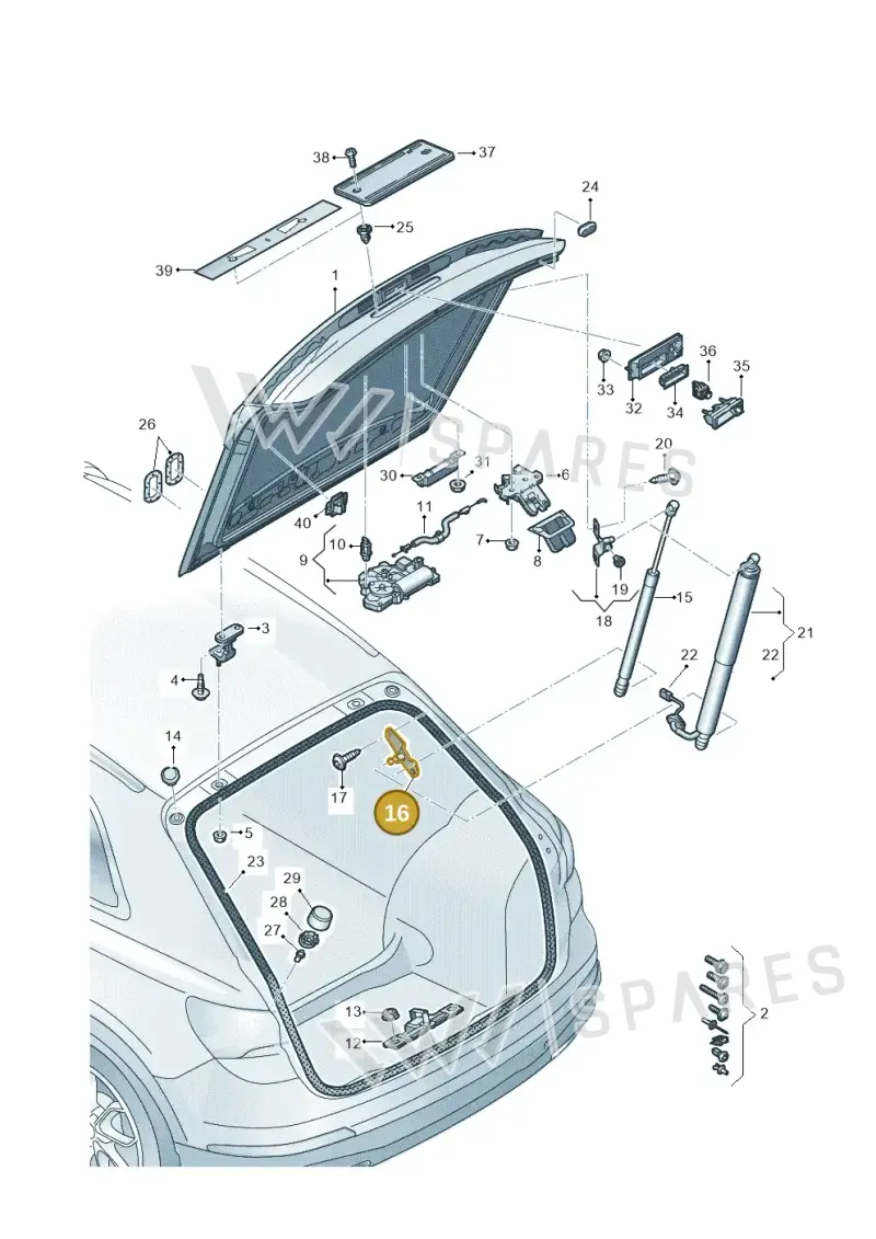 89A827608 — Audi Q4 Sportback (2021-2022) diagram 89a827000, position 16