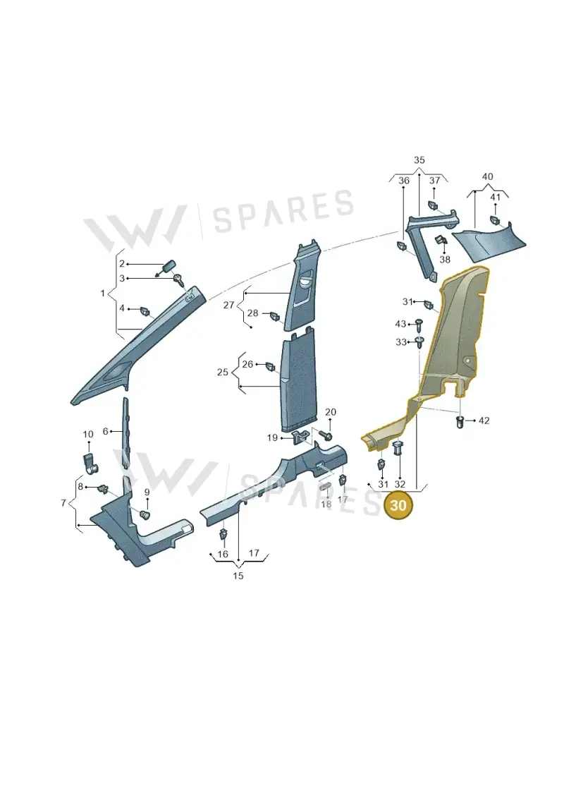 89A867767E4PK — Audi Q4 Sportback (2021-2025) diagram 89a867650, position 30