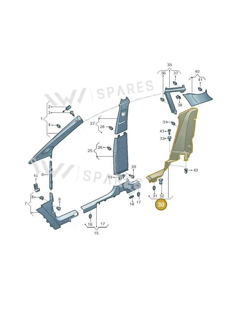 89A867768E4PK — Audi Q4 Sportback (2021-2025) diagram 89a867650, position 30