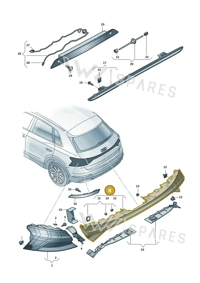 89A945095A — Audi Q4 Sportback (2021-2025) diagram 89a945000, position 8
