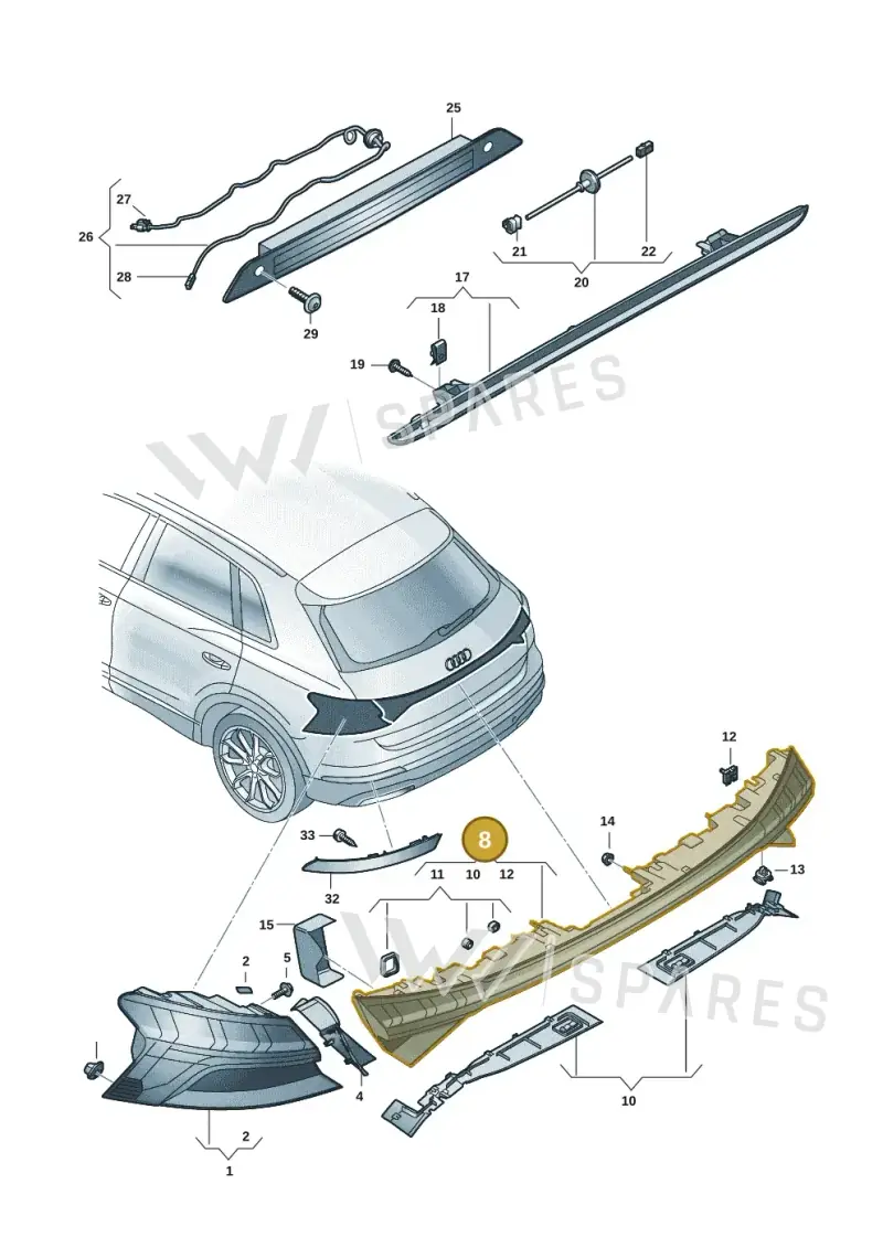 89A945095C — Audi Q4 Sportback (2021-2025) diagram 89a945000, position 8