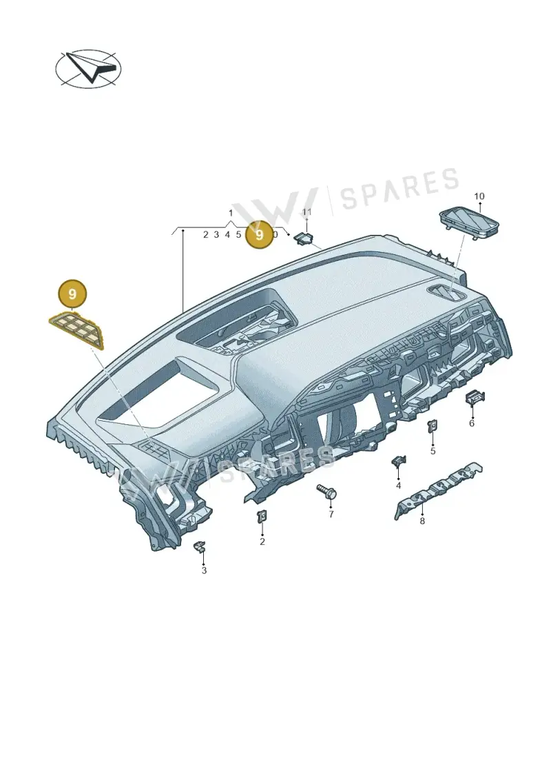89B8197934PK — Audi Q4 Sportback (2021-2025) diagram 89a857100, position 9