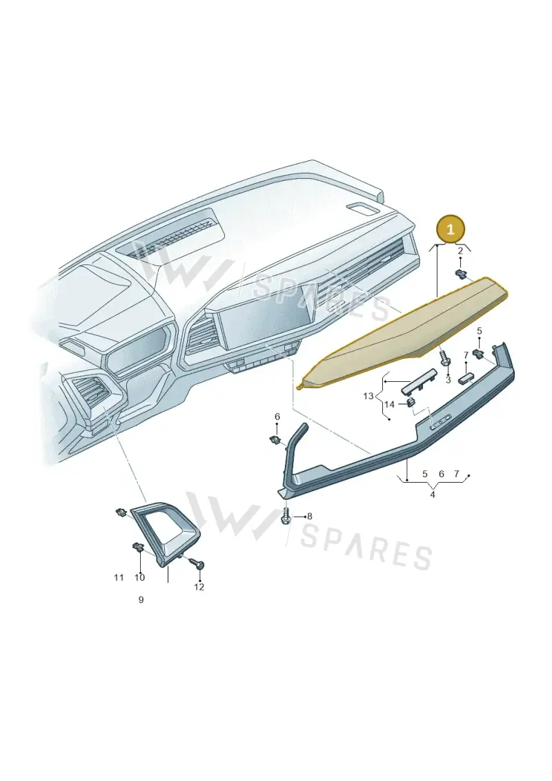 89B857200D9BW — Audi Q4 Sportback (2021-2025) diagram 89a857200, position 1